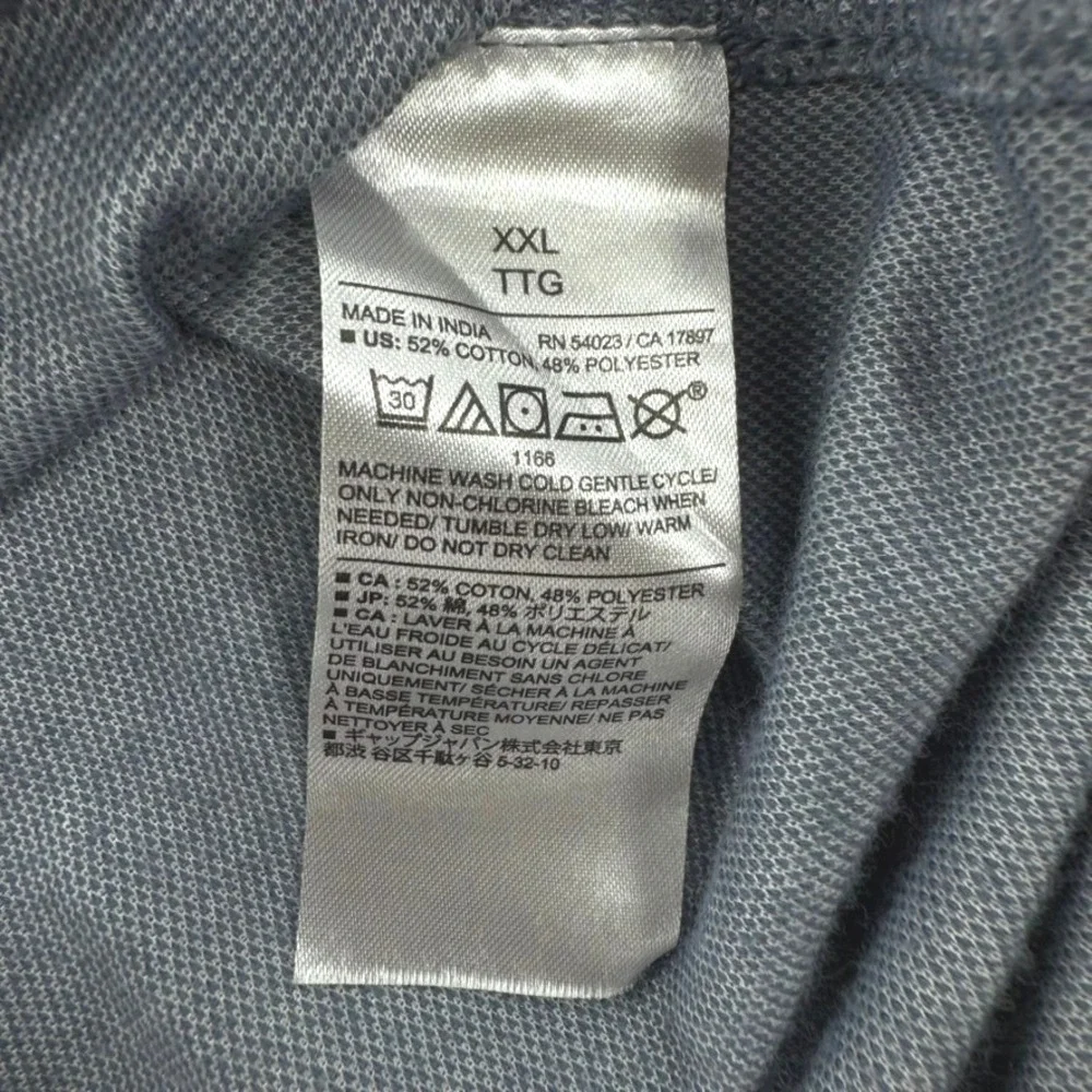 Banana Republic Button Down XXL LS Slim Knit Pique Cotton Blend Blue Shadow